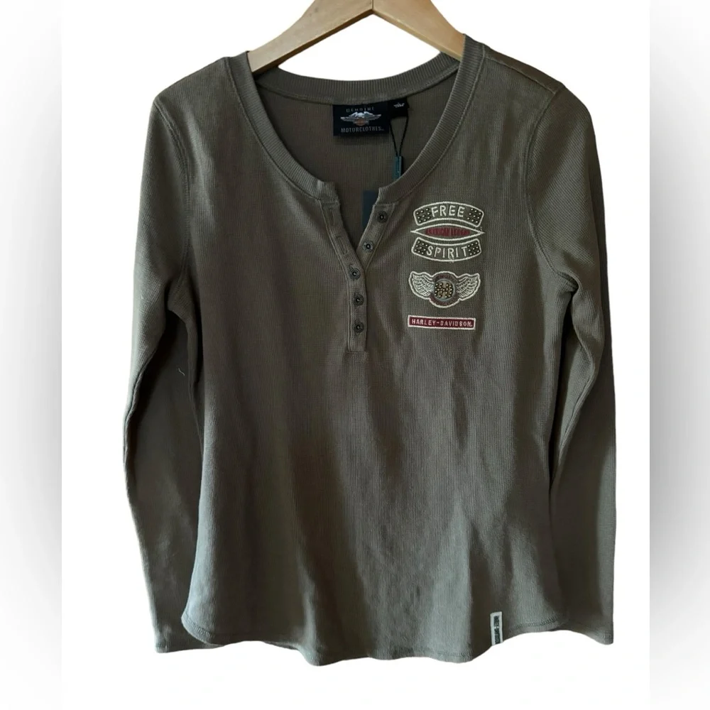 NWT Harley-Davidson Winged‎ Henley